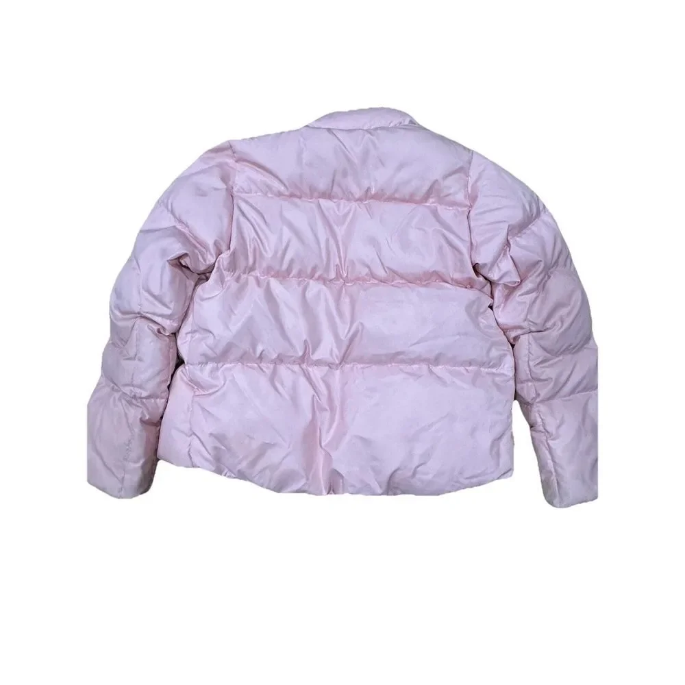 Polo Ralph Lauren Puffer Down Jacket L 12/14 Light‎ Pink White Pony Winter Coat